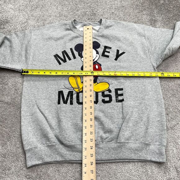 Disney Mickey Mouse Graphic Pullover Sweatshirt Unisex 1X Gray Crew Neck Casual - Picture 6 of 9